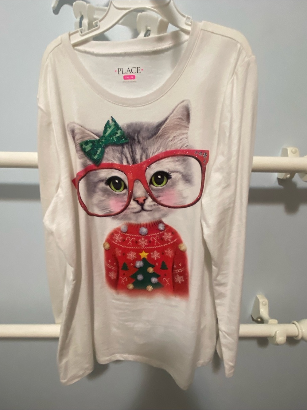Adorable Girls The Children's Place Holiday Kitty Shirt